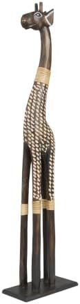 Deco 79 Wood Giraffe Decorative Sculpture Home Decor Statue, Accent Figurine 8" x 4" x 31", Dark Brown by Unknown