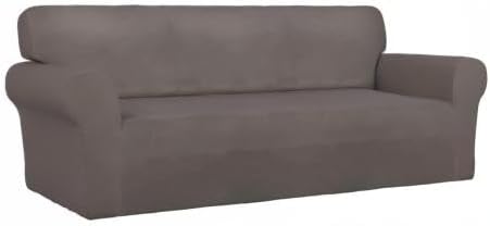 PureFit Stretch Couch Covers for Sofa Large Sofa Slipcovers Taupe | 1-Piece - Image 8