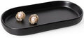INGOFIN 7" Ceramic Bathroom Vanity Tray- Bathroom Organizer Countertop Tray for Perfume, Jewelry, Candles, Small Kitchen Counter Soap Tray, Decorative for Bathroom Vanity, Toilet Tank, Black by INGOFIN