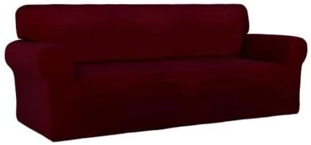 PureFit Stretch Couch Covers for Sofa Large Sofa Slipcovers Wine | 1-Piece - Image 8