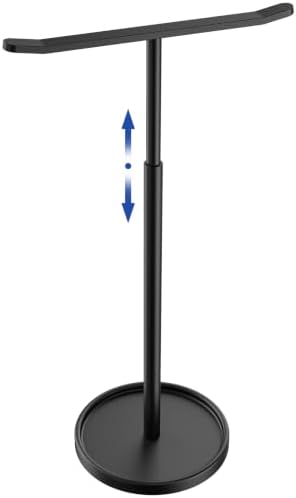 STWWO Hand Towel Holder, Height Adjustable 12.4"-16.7" Towel Stand, Black by STWWO