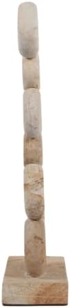 Palimanan Stone Stacked Ring Sculpture Ornament for Home, Bathroom and Room Decor - Decorative Accent for Office Shelf or Coffee Table Display - Figurine Styling for Living Room - 15", Ivory - Image 6