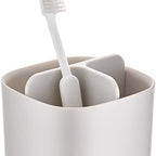 Joseph Joseph Easy-Store - Compact Toothbrush Holder Caddy Bathroom Storage- Ecru Small - Image 6