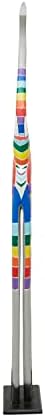 Deco 79 Wood Elephant Striped Sculpture, 6" x 10" x 59", Multi Colored - Image 7
