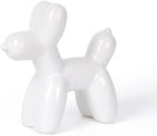 Notakia Large White Cute Ceramics Balloon Dog Statue Crafts Living Room Desktop Decorations,Handmade Modern Small Ceramic Animal Statue Ornament Home Decor Accents by Notakia