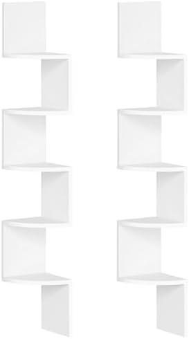 HOOBRO Corner Shelf Wall-Mounted, Set of 2 Floating Corner Shelves for Wall by HOOBRO