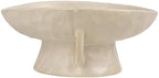 Creative Co-Op Stoneware Footed Pedestal Bowl with Handles, Reactive Glaze, White - Image 3
