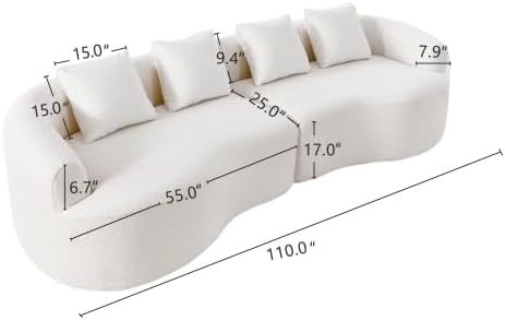 Compressed C-Shaped Sectional Sofa, 2-Box Easy Delivery, No Tools Assembly - Image 2