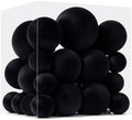 Velvet Christmas Ball Ornaments - 30pcs Flocked Christmas Ornaments Set Shatterproof Classic Hanging Xmas Tree Decorations with Rope for Wreath Holiday Home Decor (Black) by Unknown