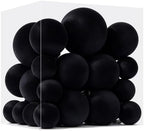 Velvet Christmas Ball Ornaments - 30pcs Flocked Christmas Ornaments Set Shatterproof Classic Hanging Xmas Tree Decorations with Rope for Wreath Holiday Home Decor (Black) by Unknown