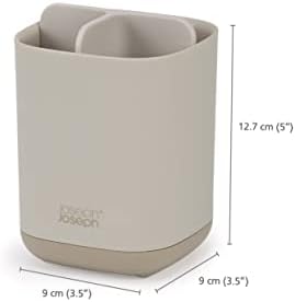 Joseph Joseph Easy-Store - Compact Toothbrush Holder Caddy Bathroom Storage- Ecru Small - Image 3