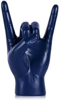 QIANLING 7.7" Blue Resin Rock On Hand Gesture Statue - Rock Culture Music Lovers' Decorative Tabletop Sculpture for Bookshelf, Desk & Mantel Decor in Home or Office, Modern Symbolic Figurine by QIANLING