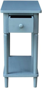 IC INTERNATIONAL CONCEPTS Solid Wood Narrow Side Table in Ocean Blue Antique - Image 5
