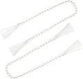 34 Inch Pearl Glass Bead Garland with Tassels-White, 2 Pack by fenghuangwu