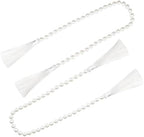 34 Inch Pearl Glass Bead Garland with Tassels-White, 2 Pack by fenghuangwu