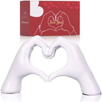 White Heart Hand Statues and Sculptures, White Room Decor Aesthetics for Living Room Coffee Table tv Cabinet Bookshelf Office Entry Desktop Bookshelf Decor. by DOVDOVHomeDecoration