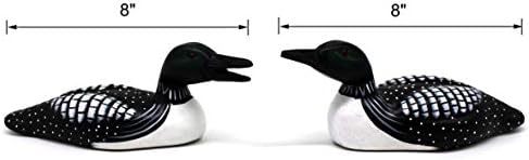 CVHOMEDECO. Primitives Hand Engraving and Painted Wood Loons Rustic Figurine Decorative Accent, Set of 2 - Image 6