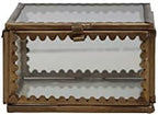 Creative Co-Op Brass and Glass Display Box with Scalloped Edges and Antique Finish, Brass Color by Unknown