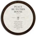 CFFJLHN Christian Bible Verse Wall Art Decor, Peace Be to This House Religious Scripture Round Hanging Wall Decor for Home Bedroom Living Room Church Prayer Room, 10x10 Inch by Unknown