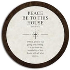 CFFJLHN Christian Bible Verse Wall Art Decor, Peace Be to This House Religious Scripture Round Hanging Wall Decor for Home Bedroom Living Room Church Prayer Room, 10x10 Inch by Unknown
