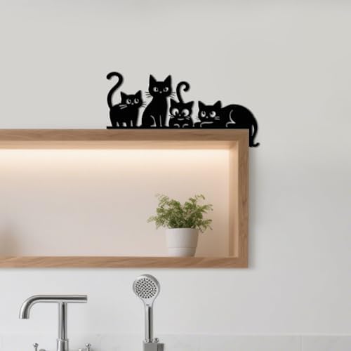 CUTHOLLOW Cute Cats Door Topper Sign Metal Wall Art Decor - Image 4