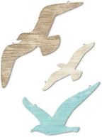 Putuo Decor 3pcs Seagull Wall Decor, Wooden Sea Bird Wall Hanging with Hooks, Ocean Home Decor Indoor Beach Art Decor for Bathroom Beach Room Decor Living Room Lake Decor for Home by PUTUODECOR