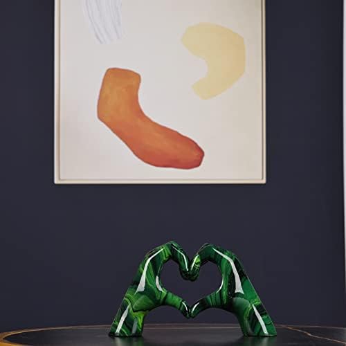 Resin Sculpture, Fluid Green Heart Decoration, Modern Art Statue for Home Decor for Valentine's Day, Wedding, Anniversary - Image 4