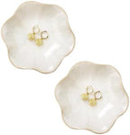 JAMEND CLXP 2PCS White Lotus Leaf Shape Ring Holder Dish, Small Key Bowl, Ceramic Trinket Tray Jewelry Dish Organizing Necklace Earrings for Mom Friend Sister, All Jewelries Are NOT Included, White. by JAMEND+CLXP