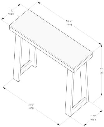 Plank+Beam Solid Wood Console Table, 36 Inch, Sofa Table, Narrow Entryway Table - Image 2