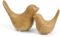 Notakia Wood Look Ceramic Bird Figurines Set of 2 Small Bird Statues by Notakia