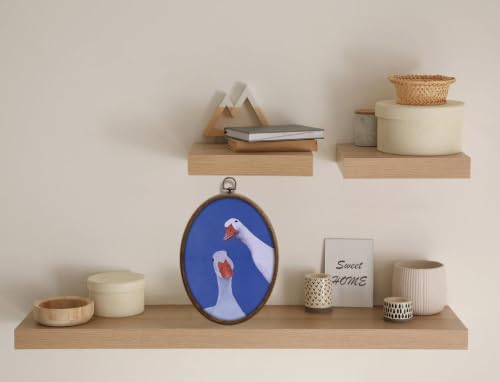 Vintage Whimsical Goose Art, Cottage Core Oval Wall Decor, Waterproof - Image 4