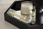 Kate and Laurel Lipton Modern Hexagon Mirrored Tray; 18 x 18; Black and Gold; Midcentury Decorative Serving Tray for Storage and Display - Image 3