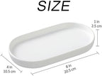 White Round Soap Dispenser Tray - 8'' Ceramic Vanity Tray for Bathroom Decorative, Jewelry Ring Dish, Comestic Holder, Kitchen Sink Countertop Organizer Plate - Image 3