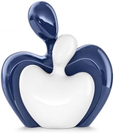XMGZQ Hugging Couple Statue Ceramic Lover Figurine Home Decor is a Romantic Gift for Her on Wedding Anniversary and Valentines, TV Stand Decoration Knick Knacks for Shelves (Blue, 7in) by XMGZQ