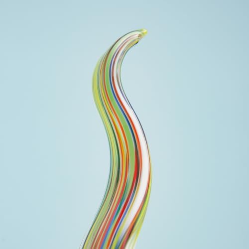 11.4" Tall Hand Blown Glass Sculpture, Murano Style Art Glass Figurine, Modern Coastal Home Decor Accent for Shelf, Table, TV Stand, Living Room Decoration - Image 6
