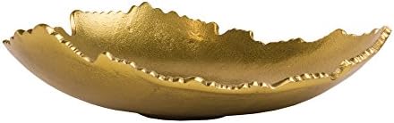 Red Co. 12” Decorative Antique Golden Allure Torn Metal Centerpiece Bowl with Sculpted Edges by RedCo