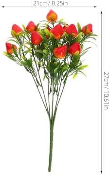 Cabilock 25pcs Artificial Strawberry Stems - Faux Strawberry Bunch, Rustic Fake Fruit Branches for Home Decor Party Centerpieces Photography Props - Image 2