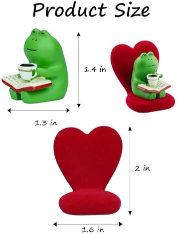 Mevodeata Cute Mini Frog Figurine with Small Sofa Resin Frog Figure for Office Home Decor - Cute Frog Gift for Frog Lovers (Love Shaped Sofa) - Image 2