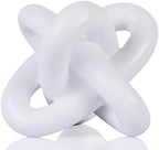 White knot sculpture, three-knot sculpture white home decor accent, suitable for rustic-style coffee table stands, living room TV cabinets, dining tables, entryway shelves, and small decorations. by DOVDOVHomeDecoration