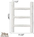 FUIN Tea Towel Ladder, Mini Rustic Solid Wood Decorative Ladder, White - Image 4