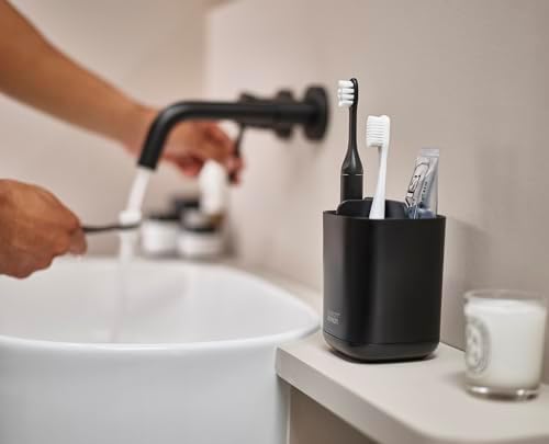 Joseph Joseph Easy-Store - Toothbrush Holder Caddy, Bathroom Storage, Compact, Matt Black - Image 5