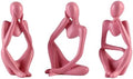 BrownLove 3pcs Pink Human Body Abstract Art Decoration, Modern Art Resin Statue Room Office Shelf Bookcase Decoration by Unknown