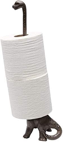 Wallcharmers Rustic Dino Paper Towel Holder & Metal Toilet Paper Stand by WallCharmers