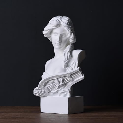 11.8" H Greek Mythology Bust Statue Decor,Artemis Statues Roman Goddess Figurines,Used for Sketch Practice Aesthetics Statues and Sculptures and Indoor Filling Space for Living Room, Bedroom (White) - Image 3