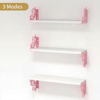 Hoikwo 3 Pack White Pink Butterfly Wall Shelves - Image 4