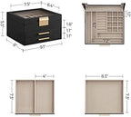 SONGMICS Jewelry Box Organizer, 3-Layer Storage with 2 Drawers, Glass Lid - Image 6