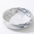 6.7" Decorative Bowl - Natural Marble Key Bowl & Centerpiece (White & Grey) - Image 4