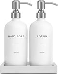 Prus Waso White Soap Dispenser Bathroom Set, Silver & White by PrusWaso