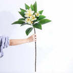 XIYUAN 35.5 Inch Artificial Frangipani Flower 2 Pack Lifelike Real Touch Artificial Plumeria Flowers,for Home Vase Garden Decoration Party Wedding Bouquet (Yellow) - Image 2
