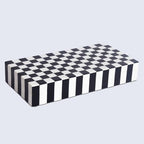 Handicrafts Home Large Decorative Storage Box with Lid, Black and White Coffee Table Storage Box, Remote Control Holder, Keepsake Storage Box for Living Room & Shelf Decor, Puzzle Check 12x6x2 - Image 7